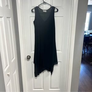 J. Valdi Elegant Sheer Black Swim Coverup Sleeveless Dress